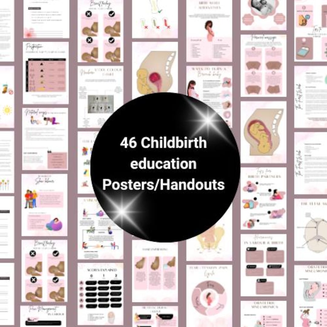 46 Childbirth Education Posters | Editable Canva Templates Bundle ...