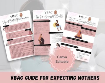 Digital VBAC guide | Canva Editable Template For Doulas and Birthworkers | Childbirth Education Tools
