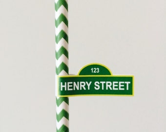 Sesame Street Cake Pop labels, straw labels