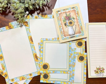 Farmhouse Sunflowers Coordinating Stationery Set