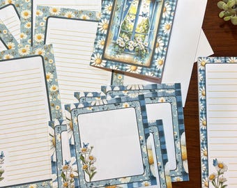 Blue Daisy Stationery Set