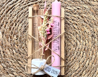 Wunscherfüller / Geldgeschenk zur Konfirmation | Gutschein orginell verpacken | von Herzen | Kerze personalisierbar