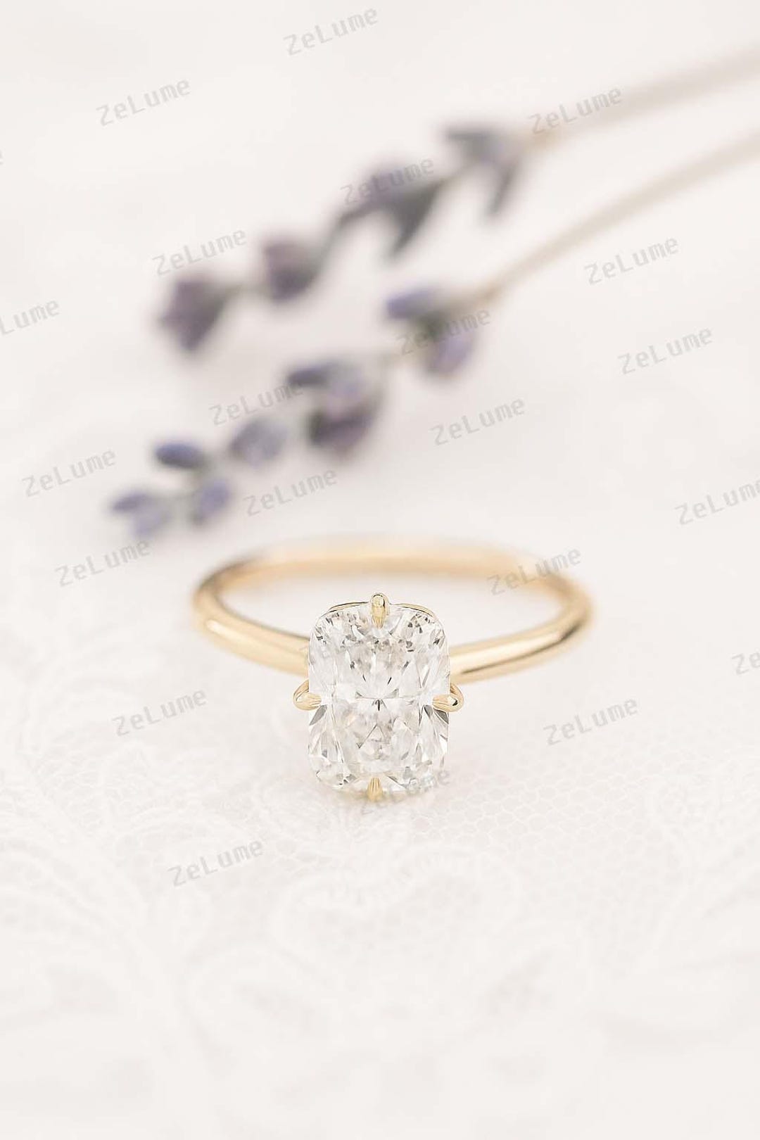 Radiant Cut Moissanite Diamond Engagement Ring Vintage Compass Set ...