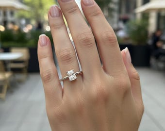 GIA Certified 1.01 Carat Radiant Cut Natural Diamond Ring | 14K White Gold