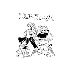 Kpop Demon Huntrix Design numérique SVG PNG JPG | Clipart de personnage mignon pour l'artisanat