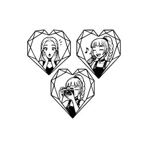 Kpop Demon Huntrix Heart Design SVG PNG JPG / Stile anime carino per lavoretti
