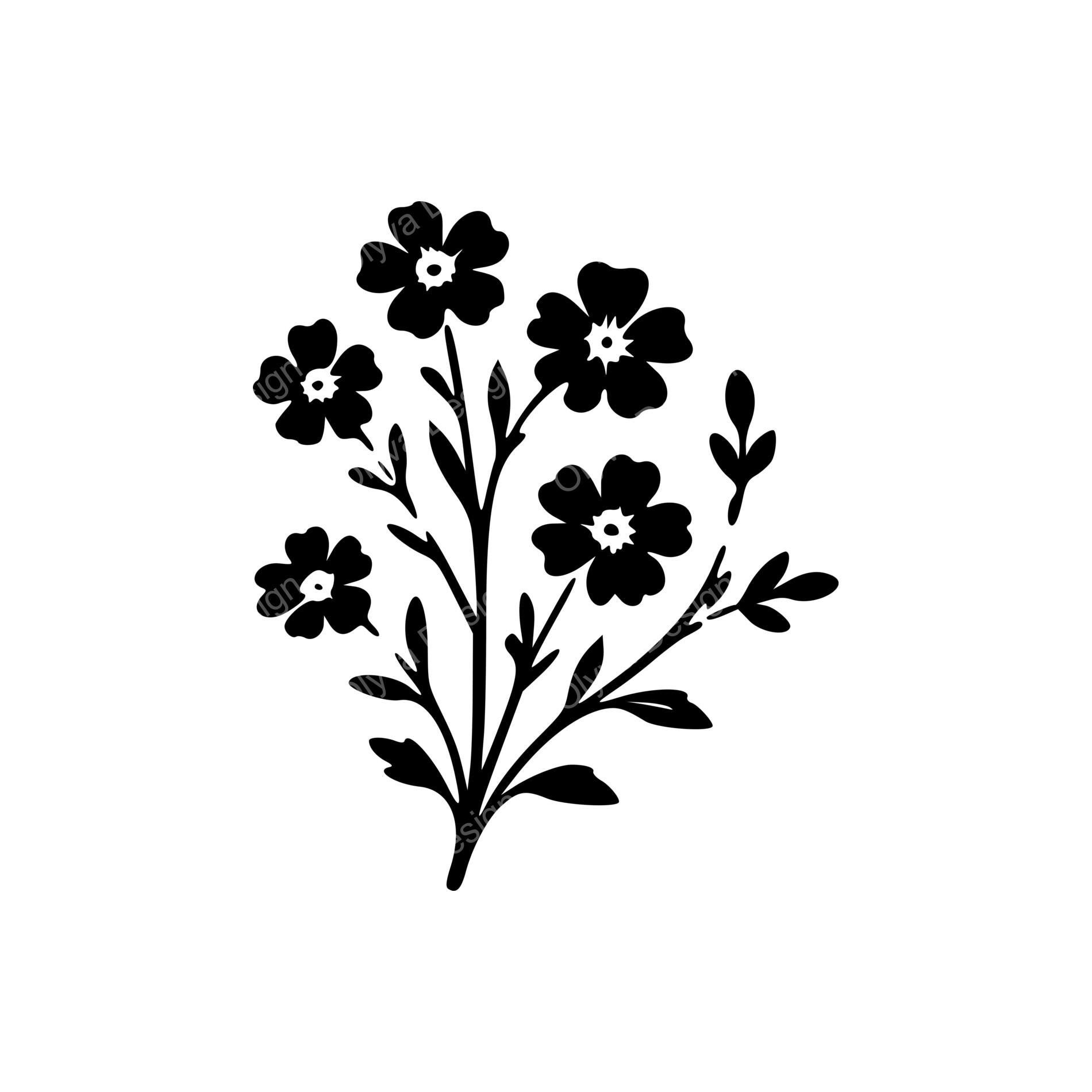 Floral Sprig SVG PNG JPG | Elegant Flower Design for Crafts - Etsy