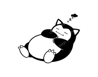 Uroczy śpiący Snorlax w formacie SVG PNG JPG | Idealny na koszulki i do rękodzieła