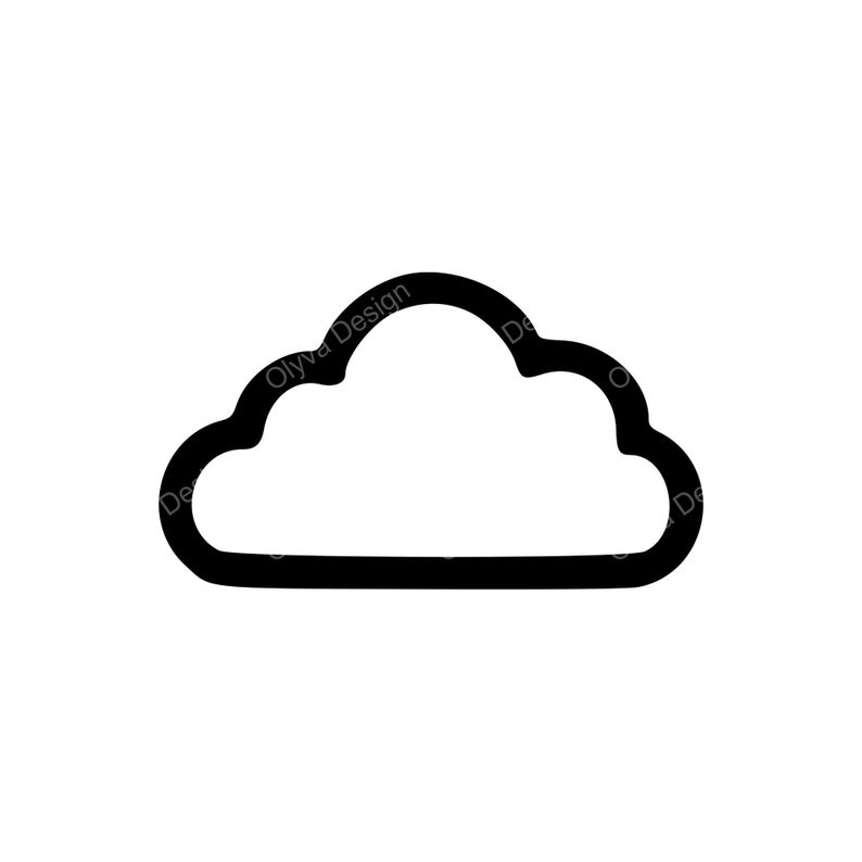 Cloud Outline SVG PNG JPG | Digital Design for Crafts - Etsy