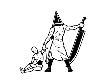 Diseño digital de cabeza de pirámide SVG PNG JPG / Gráfico de terror para manualidades