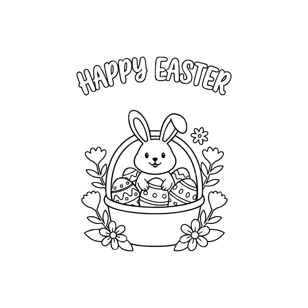 Easter Bunny Basket SVG PNG JPG | Cute Easter Design for Spring Crafts ...