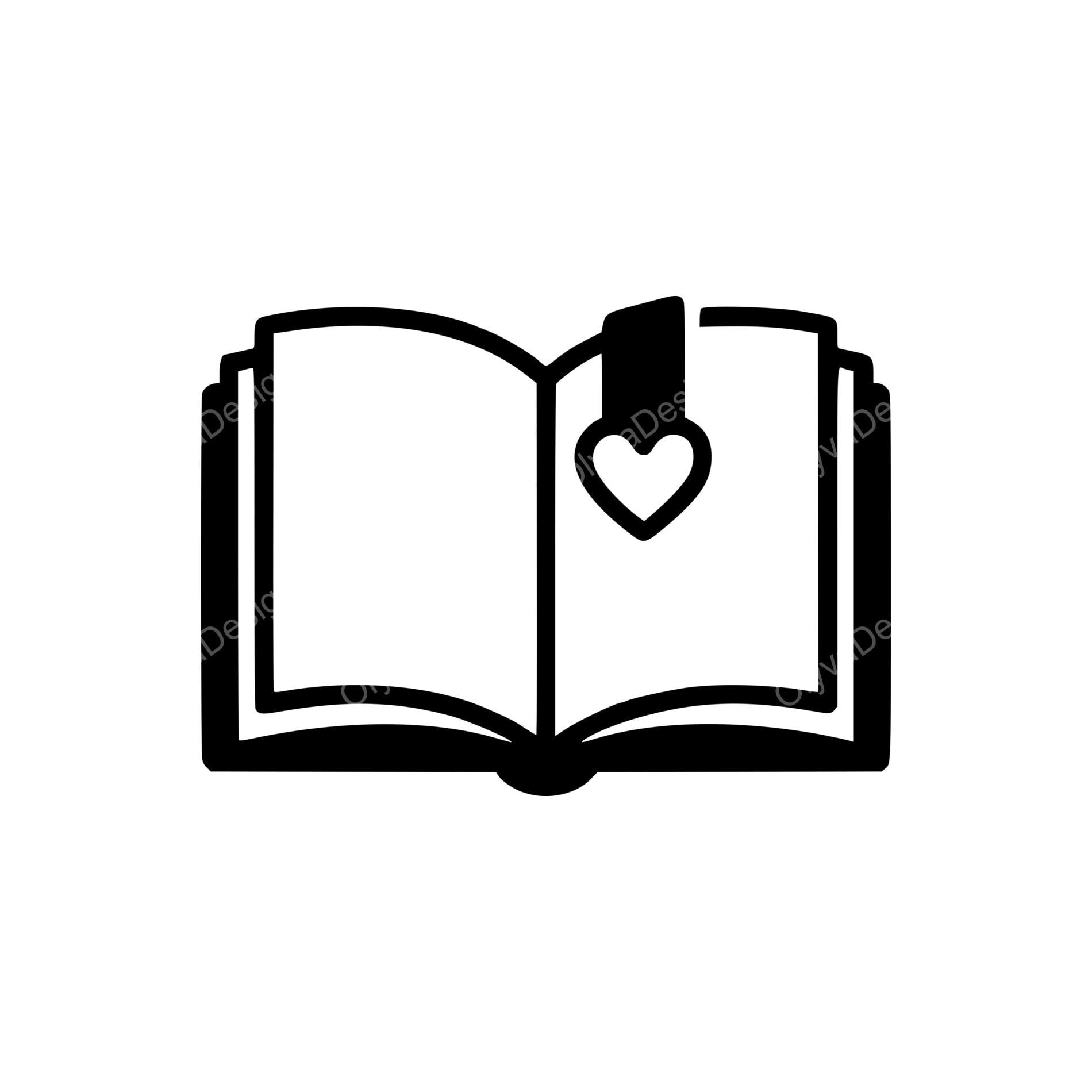 Heart Book SVG PNG JPG | Cute Reading Design for Crafts - Etsy