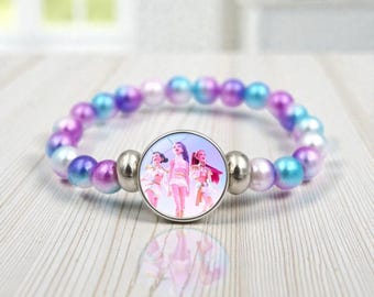 Pulsera de cazadores de demonios del Kpop, pulsera de dibujos animados HuntrX hecha a mano, pulsera de cuentas Kawaii Saja Girls, merchandising de cosplay de Rumi Zoey, regalo para fans del Kpop