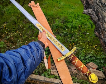 Espada Excalibur de Merlín hecha a mano, espada coleccionable de la leyenda del Rey Arturo, regalo de cumpleaños, Navidad o aniversario para él o tu esposo.