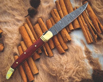 Handmade Damascus Pocket Knife Folding Knife Gift For Boyfriend Birthday Gift for Him Anniversary Gift Valentine Gift Groomsmen Gift For Her
