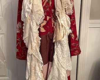 Shabby chic antique and vintage lace scarf