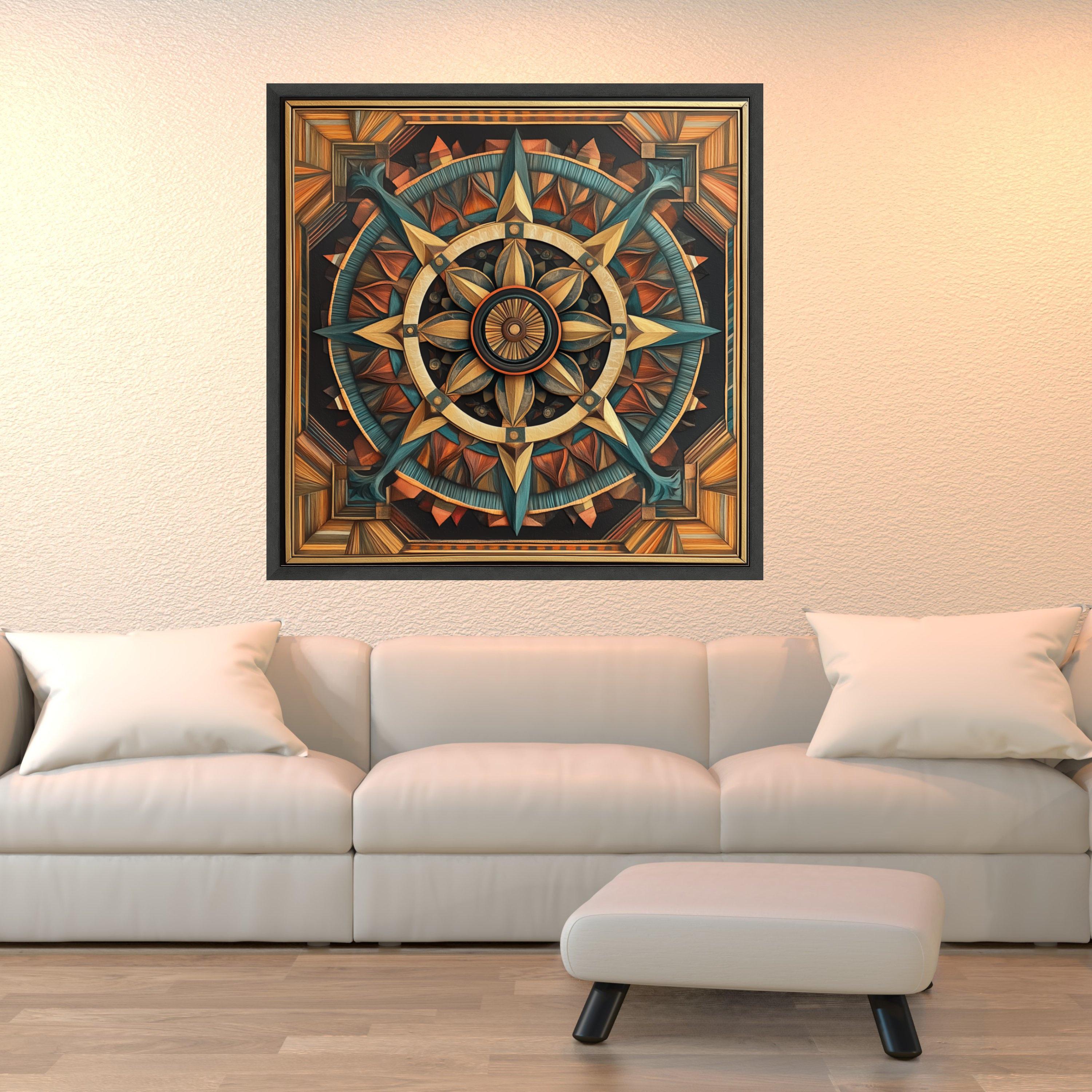 Rustic Wooden Compass Rose Canvas Wall Art, Nautical Decor, Vintage ...
