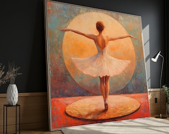 Abstract Ballerina Canvas Print, Elegant Dance Pose, Home Decor