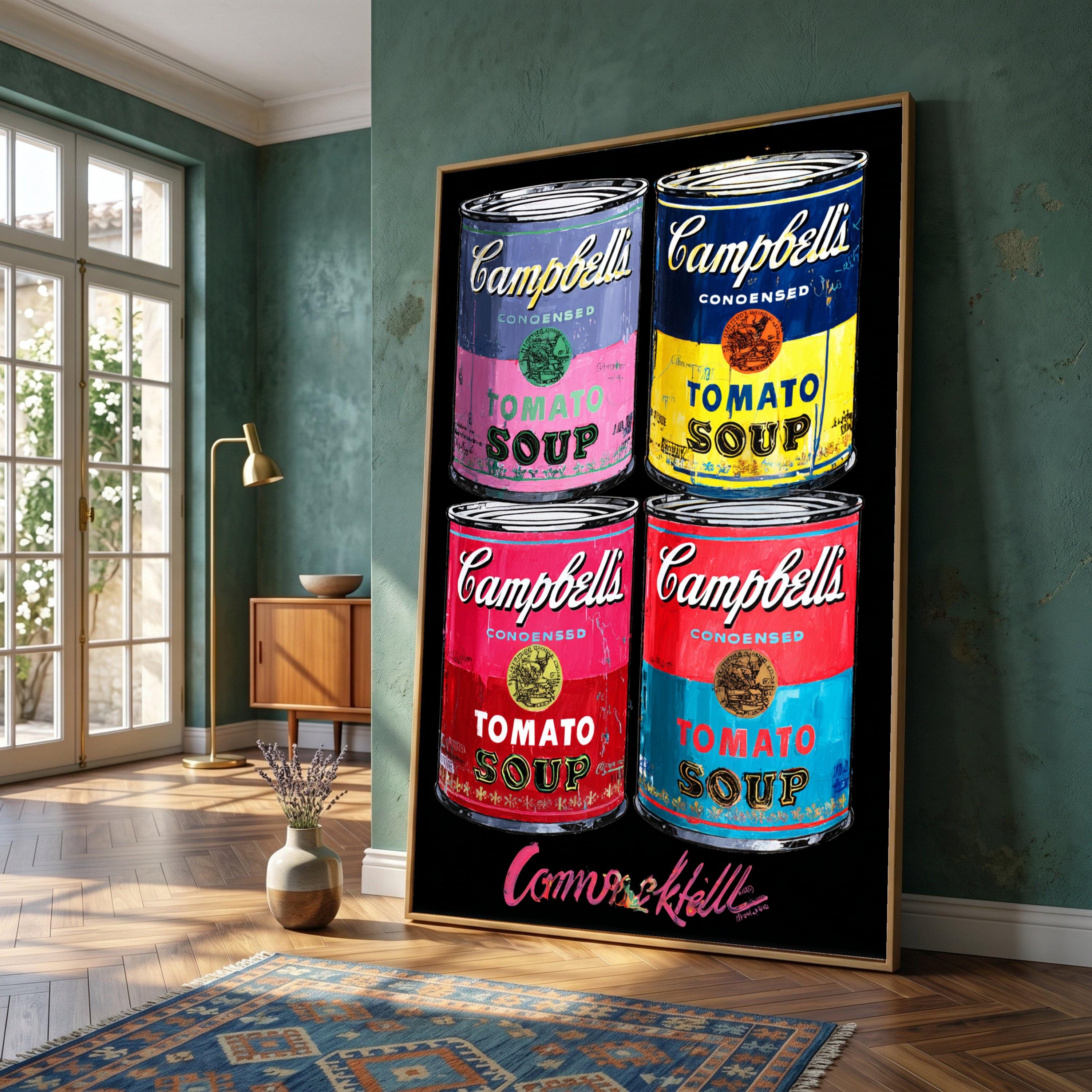 Pop Art Campbell Soup Cans Canvas, Retro Kitchen Wall Decor