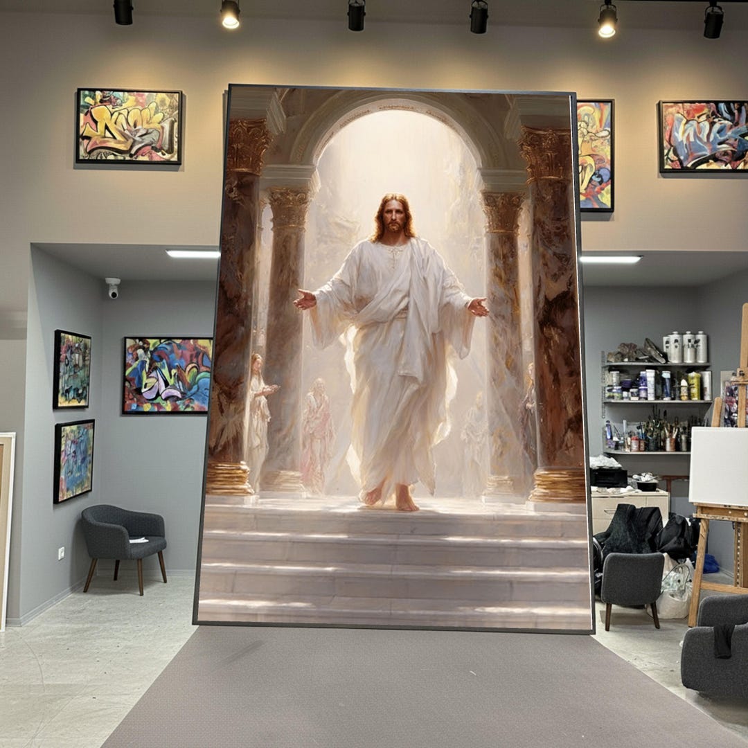 Radiant Jesus Christ Canvas Wall Art, Spiritual Religious Decor ...