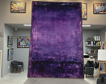 Deep Purple Abstract Canvas Wall Art, Mark Rothko Style, Modern Abstract Painting, Color Field Art, Contemporary Home Decoration