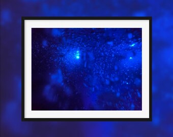 Bubbles chaos -- Jacuzzi bubbles with blue light [Sainte Anne, Guadeloupe]