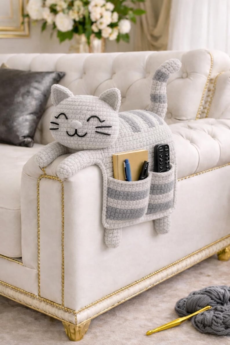 Crochet Cat Couch Organizer Pattern – PDF Crochet Pattern image 2