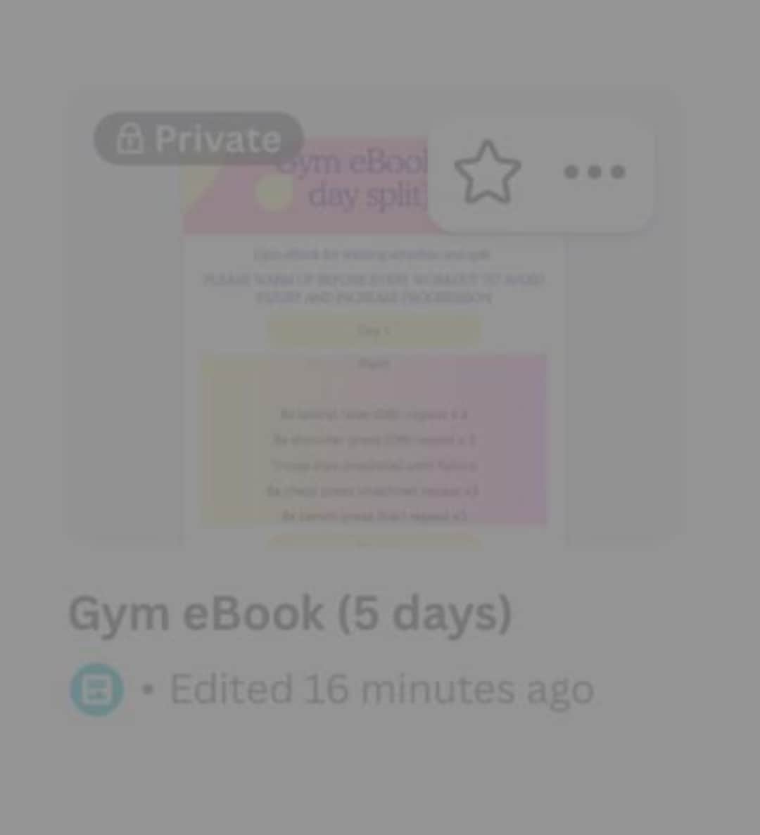 Gym Eguide- 5 Day Split - Etsy