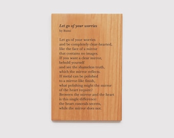 Custom Engraved Poem Wood Plaque: Poetry Gift 4x6 Inches