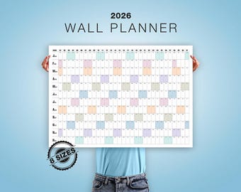 2026 Yearly Wall Planner | Modern Poster Style Calendar | Full Year Overview PDF
