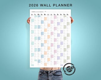 2026 Yearly Wall Planner | Modern Wall Design Calendar | Full Year Layout