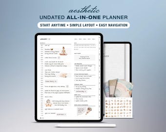 Undated All-in-One Digital Planner for GoodNotes & iPad | Daily Weekly Monthly Planner | Ultimate Organizer