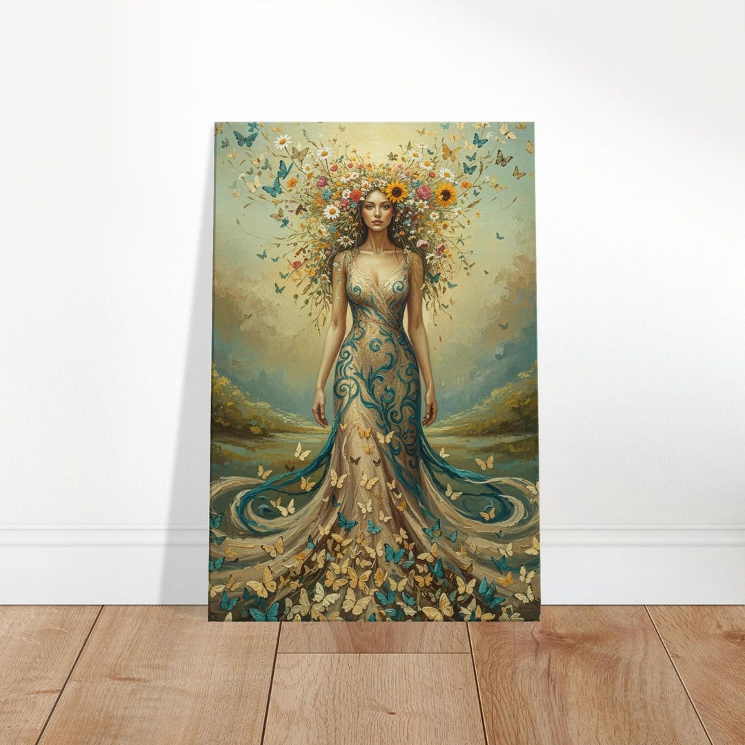 Ethereal Mother Earth Canvas | Surreal Feminine Portrait Art Print ...