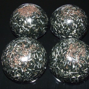 4 Orgone Psychic Attack Protection Domes Shungite Ruby Rutilated Quartz Beryl 432HZ