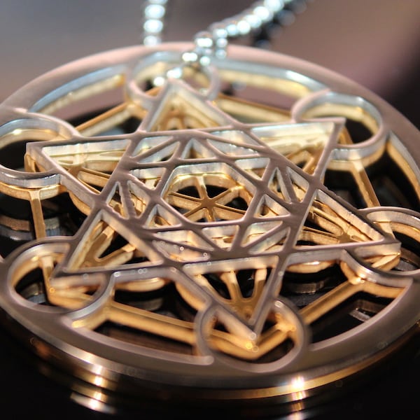 Metatrons Cube Pendant Clearing and Protection Sacred Geometric Symbol