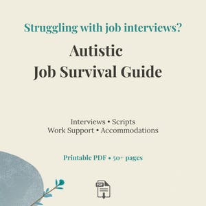 Arbetsbok för jobbintervjuer för autister | CV, manus och anpassningar | Neurodivergent anställningsguide för autistiska vuxna