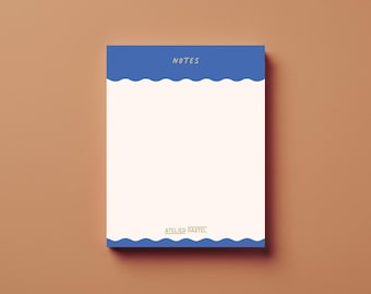 Bloc de notas ondulado pastel / Notas minimalistas femeninas