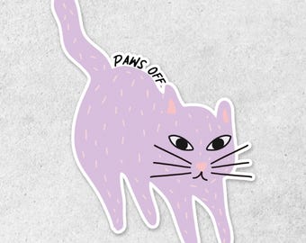 Pegatina de gato "Patas fuera" / Pegatina de vinilo de gato tierno y atrevido / Decoración para portátil, diario y agenda