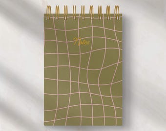 Cuaderno de líneas onduladas / Papelería minimalista en tonos pastel (5,5 x 8,5 pulgadas)