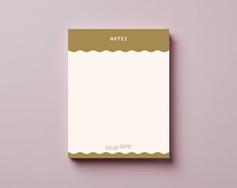 Bloc de notas ondulado pastel / Papelería minimalista femenina