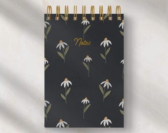 Cuaderno de margaritas / Papelería floral minimalista (5,5 x 8,5 pulgadas)