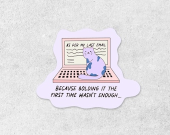 Pegatina de vinilo de gato sarcástico / Decoración atrevida para portátil y agenda