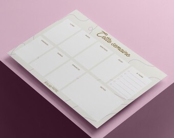 Bloc de notas minimalista con agenda semanal, tamaño carta (50 páginas)