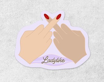 Pegatina de vinilo holográfica con frase feminista atrevida