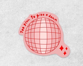 Pegatina holográfica de bola de discoteca Too Glam / Decoración atrevida para portátil