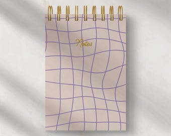 Cuaderno de líneas onduladas pastel / Papelería minimalista