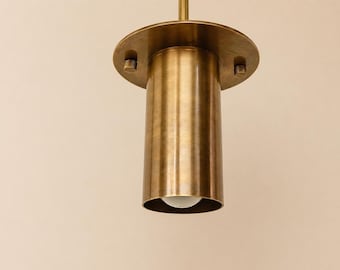 Mid Century Modern Brass Ceiling Light, Minimalist Flush Mount Lamp, Contemporary Spotlight Fixture