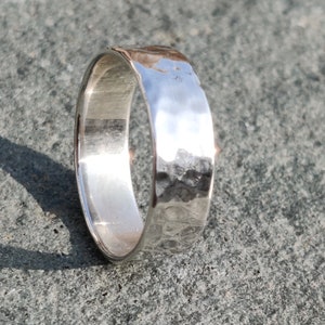 Hammered Silver Ring - 100% Sterling Silver, Handcrafted