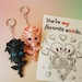 Gothic Skull Rose Couple Keychain Set | 3D Printed Valentine’s Personalized Forever & Always Gift with Custom Card image 2
