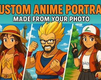 Custom Anime Portrait from Photo | Personalized Digital Art